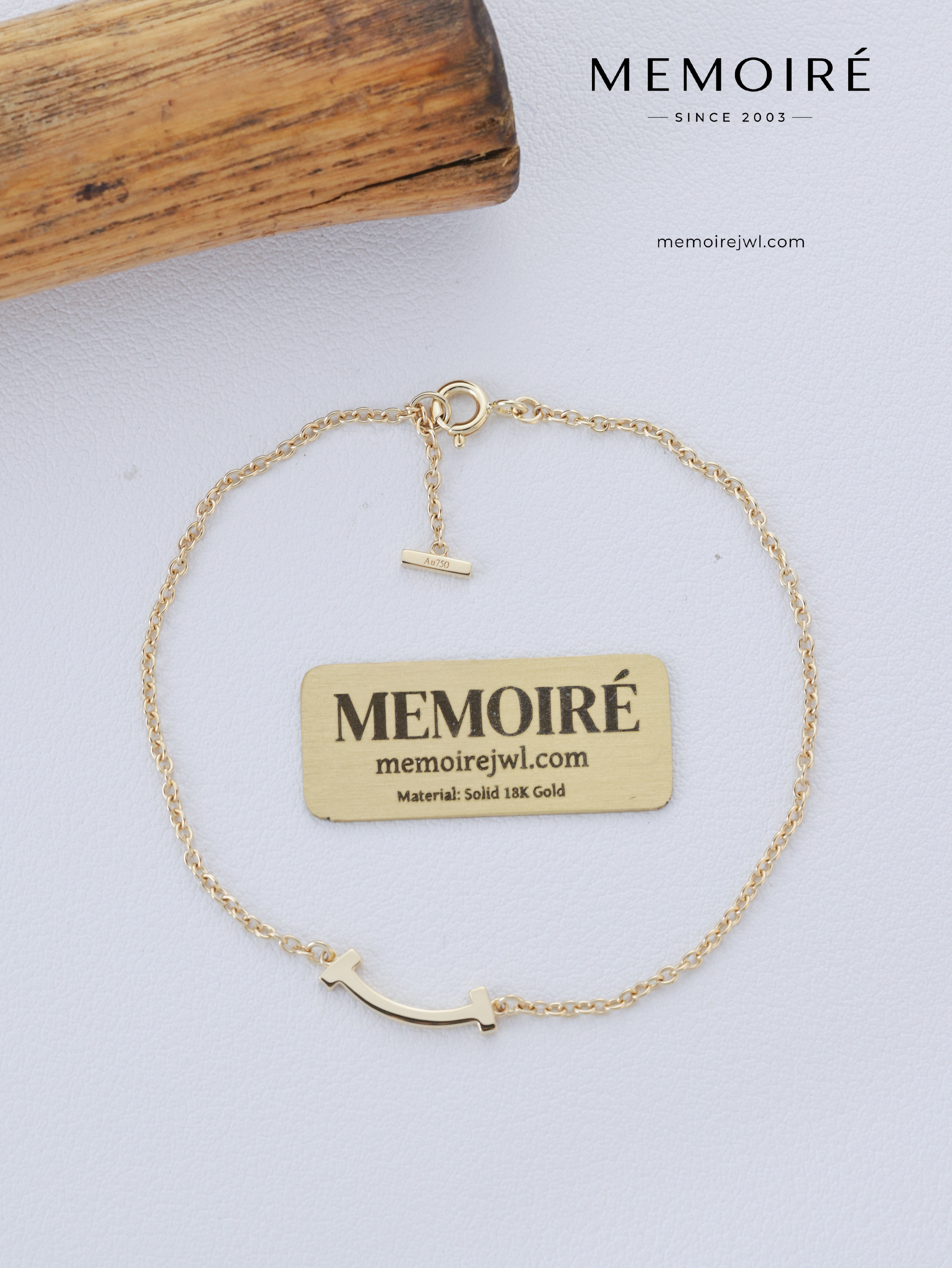 MEMOIRÉ 18K Yellow Gold Mini Smile Bracelet